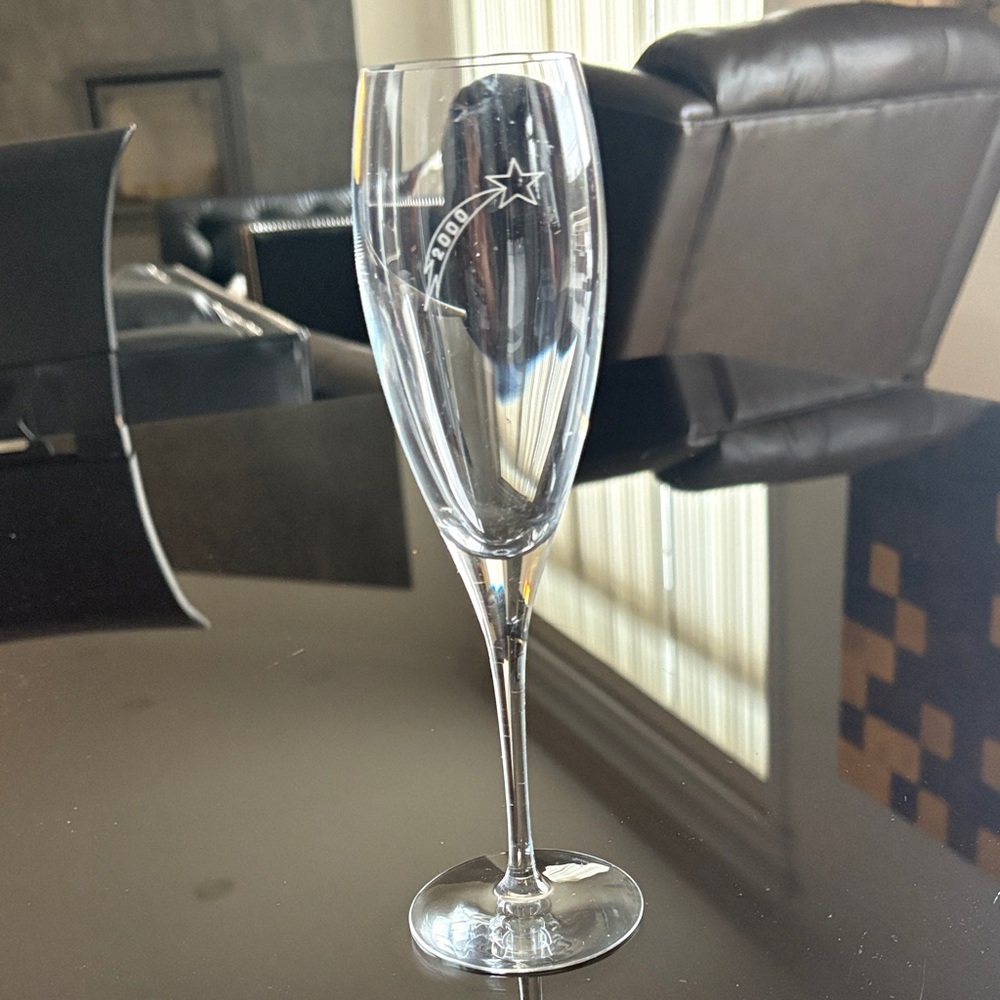 CHRISTOFLE Champagne Flute – Etched “2000”